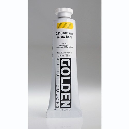 Golden, Heavy Body, Acrylic, Paint, 2oz, Cadmium Yellow Dark